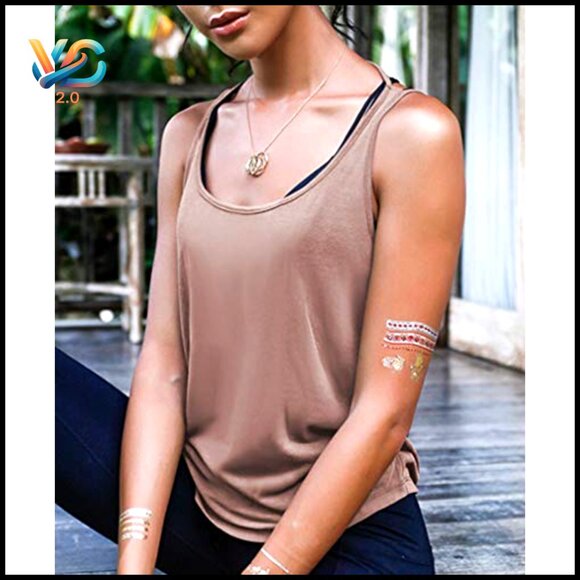 Backless Yoga Tank Top Sexy Open Back Workout Shirt Lightweight Summer - Picture 3 of 7